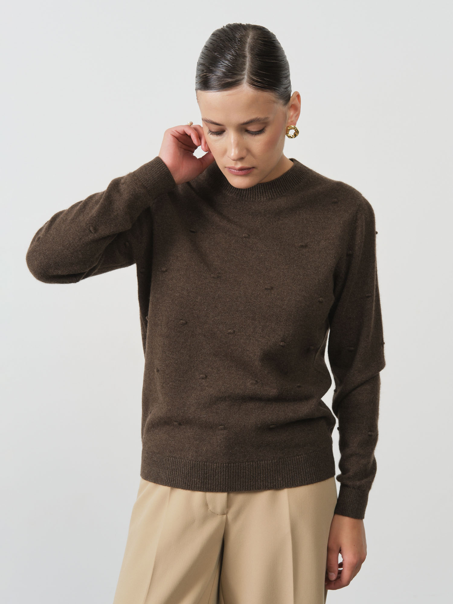 Джемпер из пуха яка 01178 коричневый 20421₽