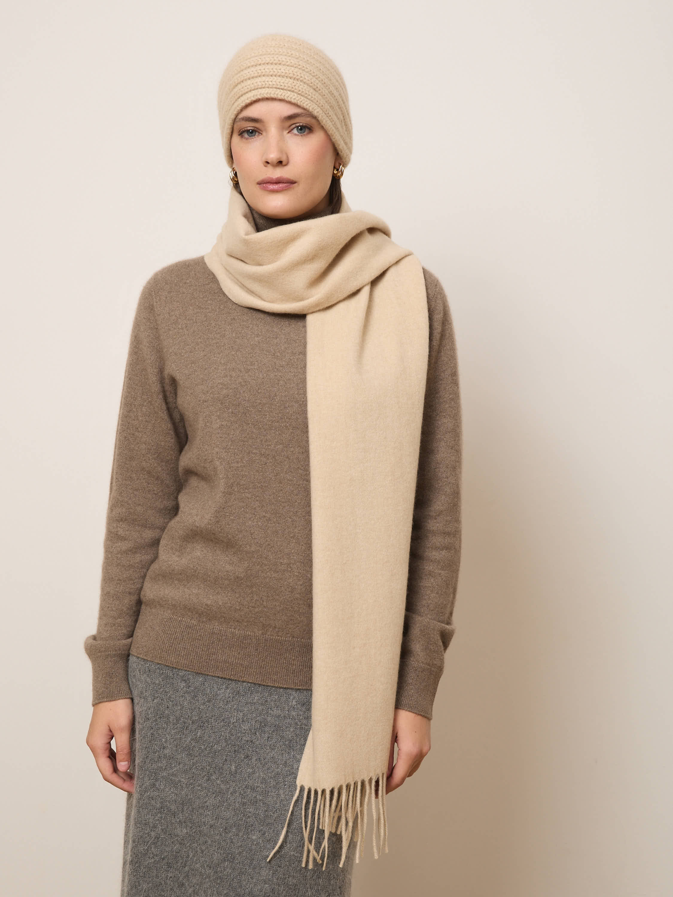 Шарф из кашемира WA210001 бежевый