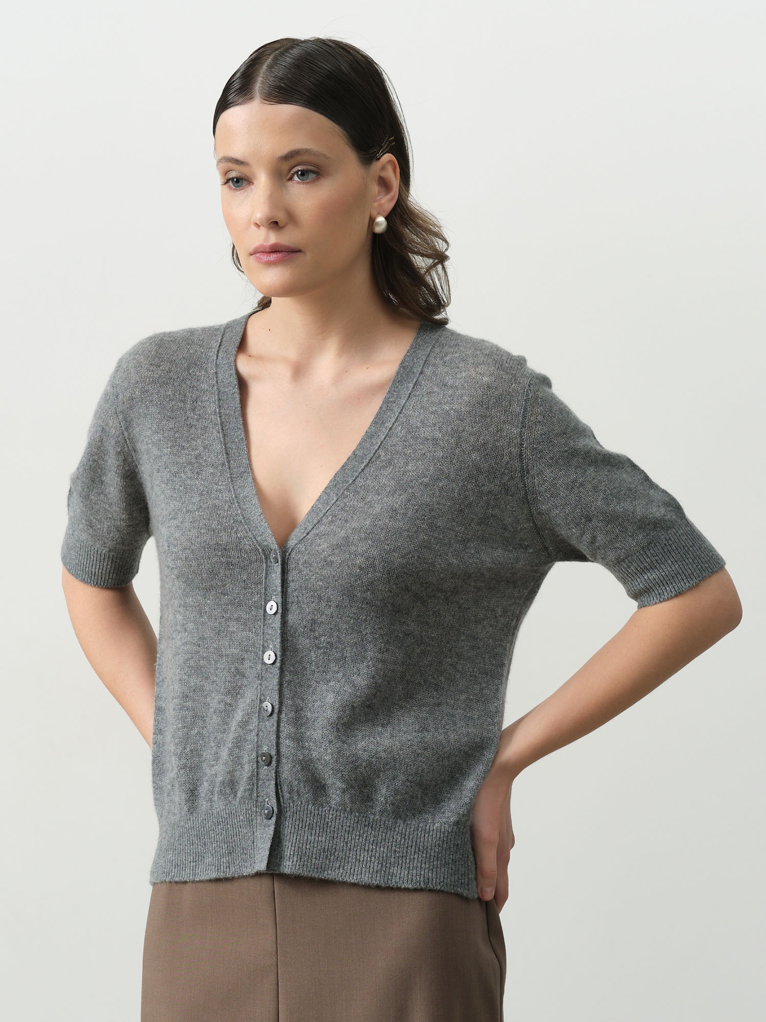 Кардиган женский из кашемира 4298 графит 19521₽