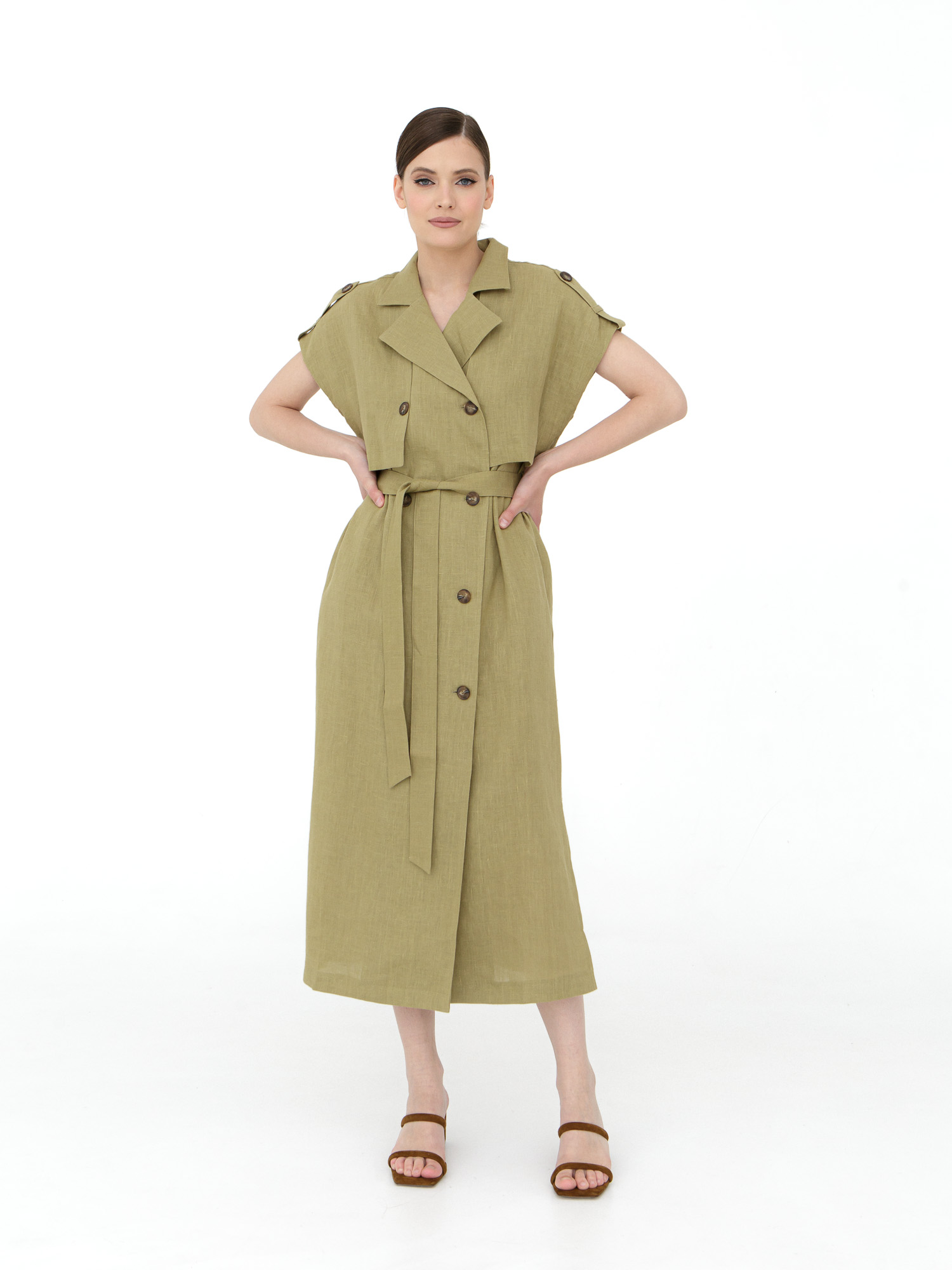 Платье женское ВЛ-3798-ИЛ23 светлый хаки 6195₽