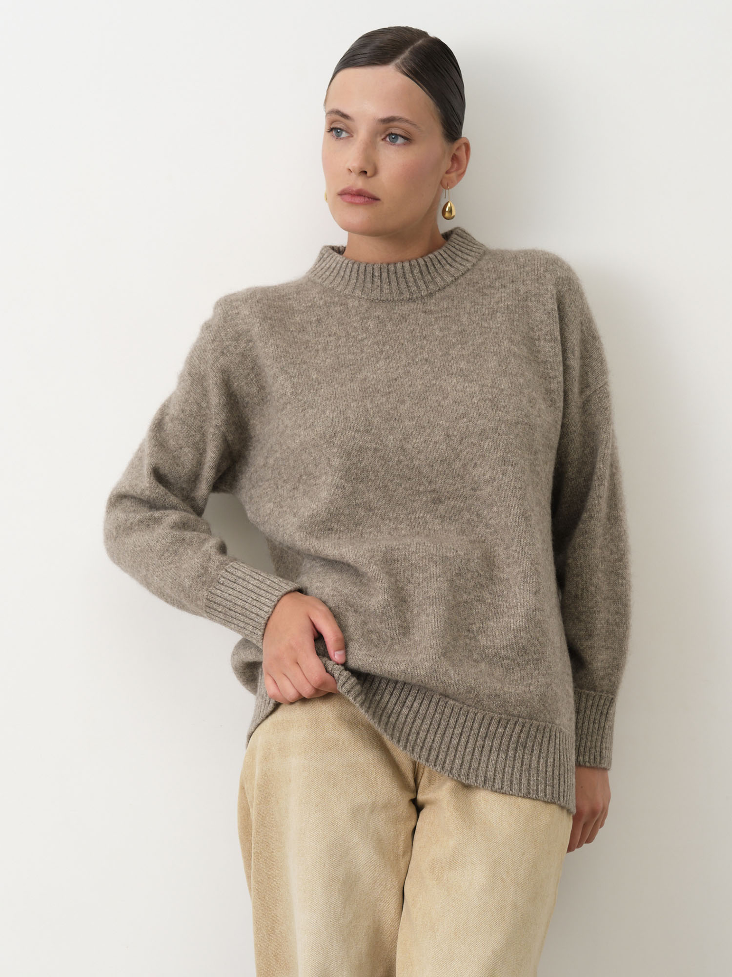 Джемпер из пуха яка 01141 серый 27531₽