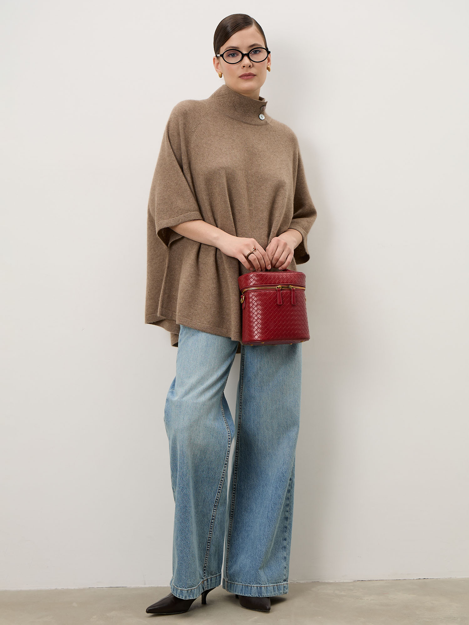 Пончо из кашемира 12055 капучино