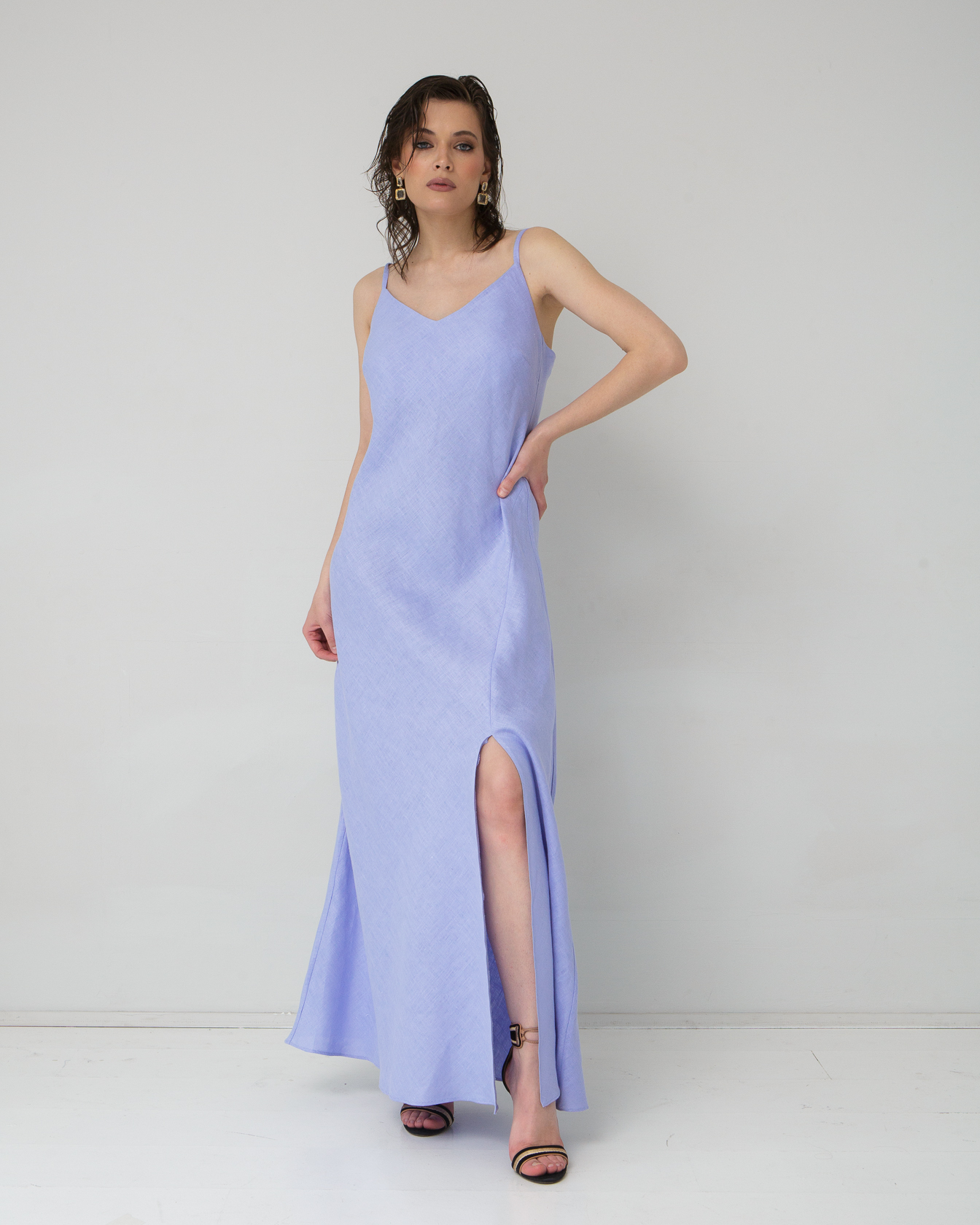 Платье льняное лаванда 26005 9795₽