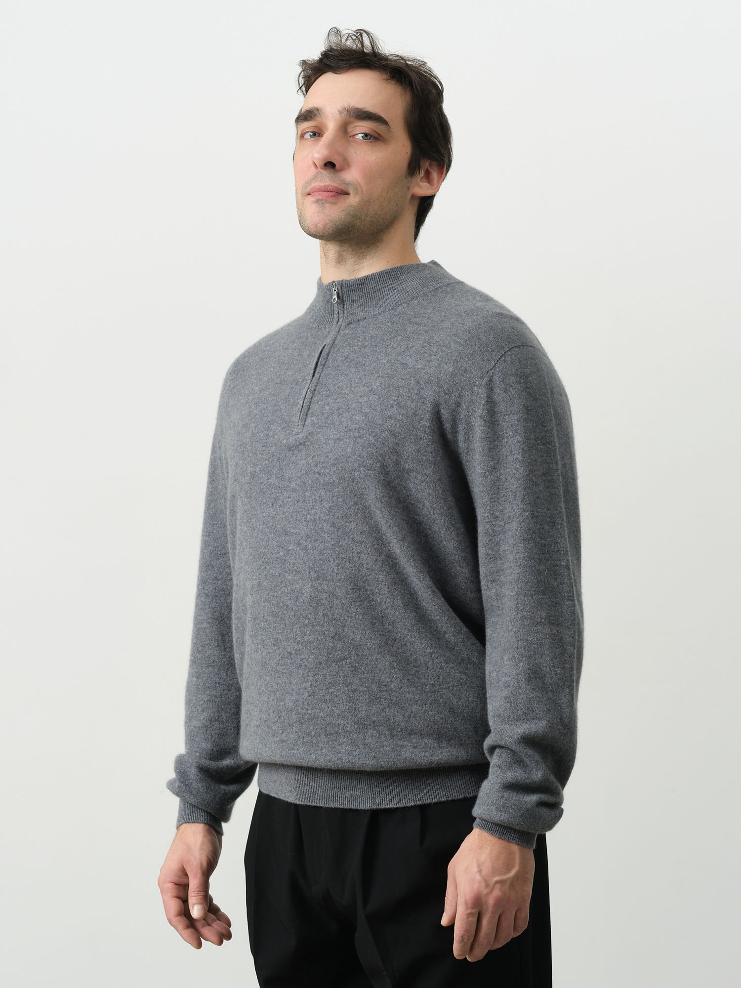 Джемпер из кашемира мужской KM010005-E серый 29601₽