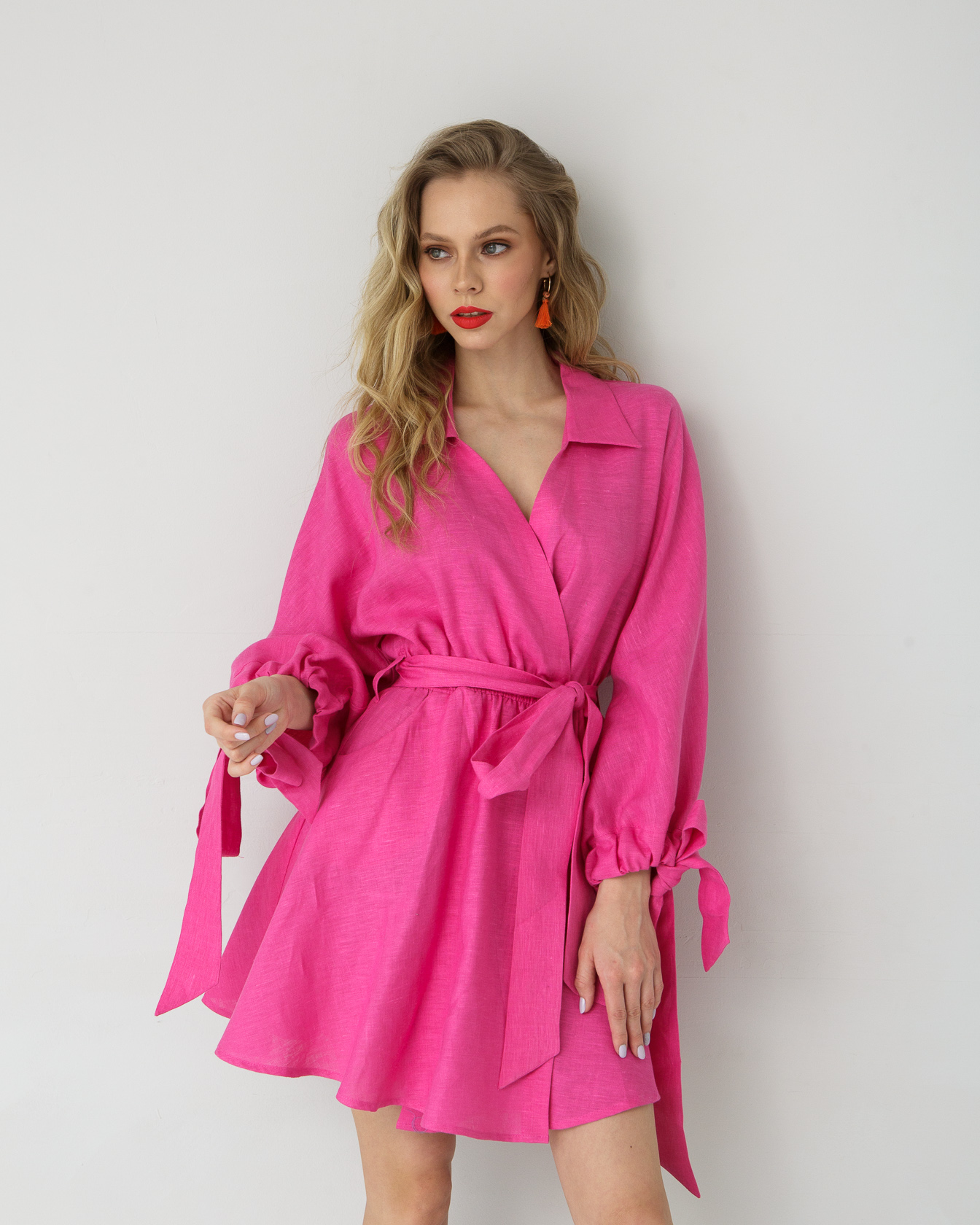 Платье льняное фуксия 26004 9945₽