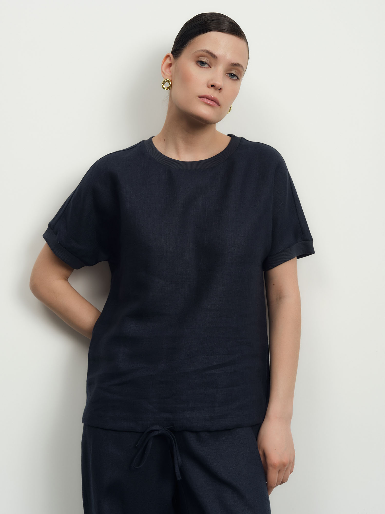 Блузка женская 52104-БЛ темно-синяя 6713₽