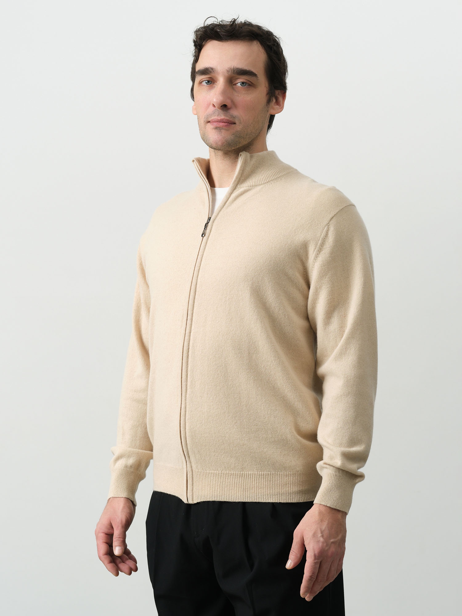 Джемпер из кашемира и шерсти 5W04017 бежевый