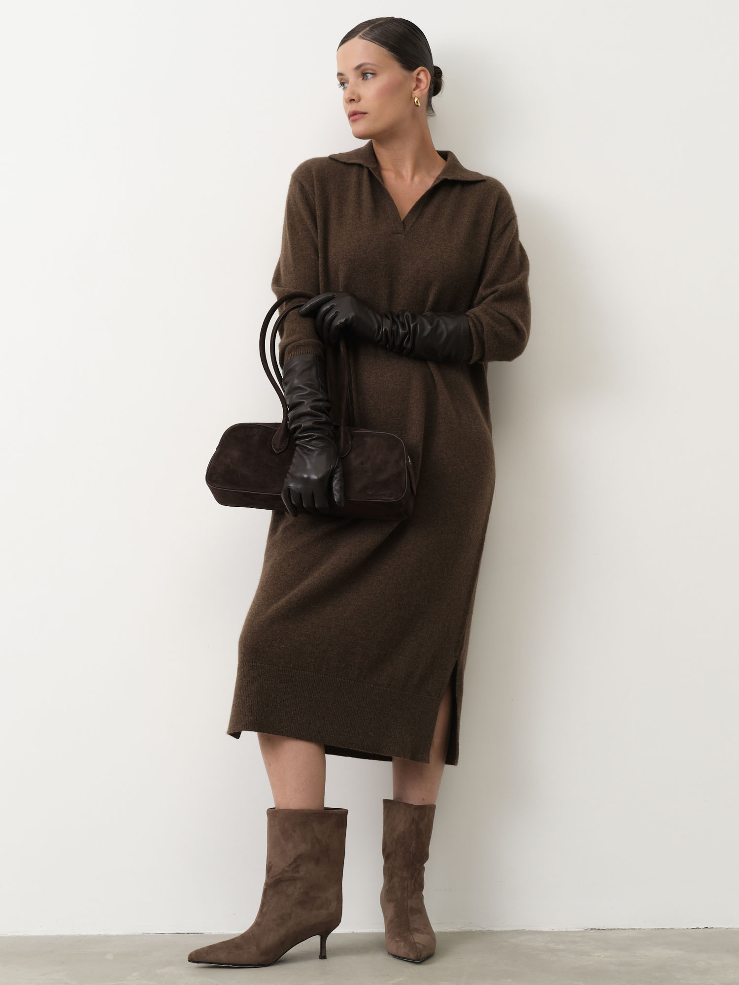 Платье из пуха яка 13151 коричневое 24068₽