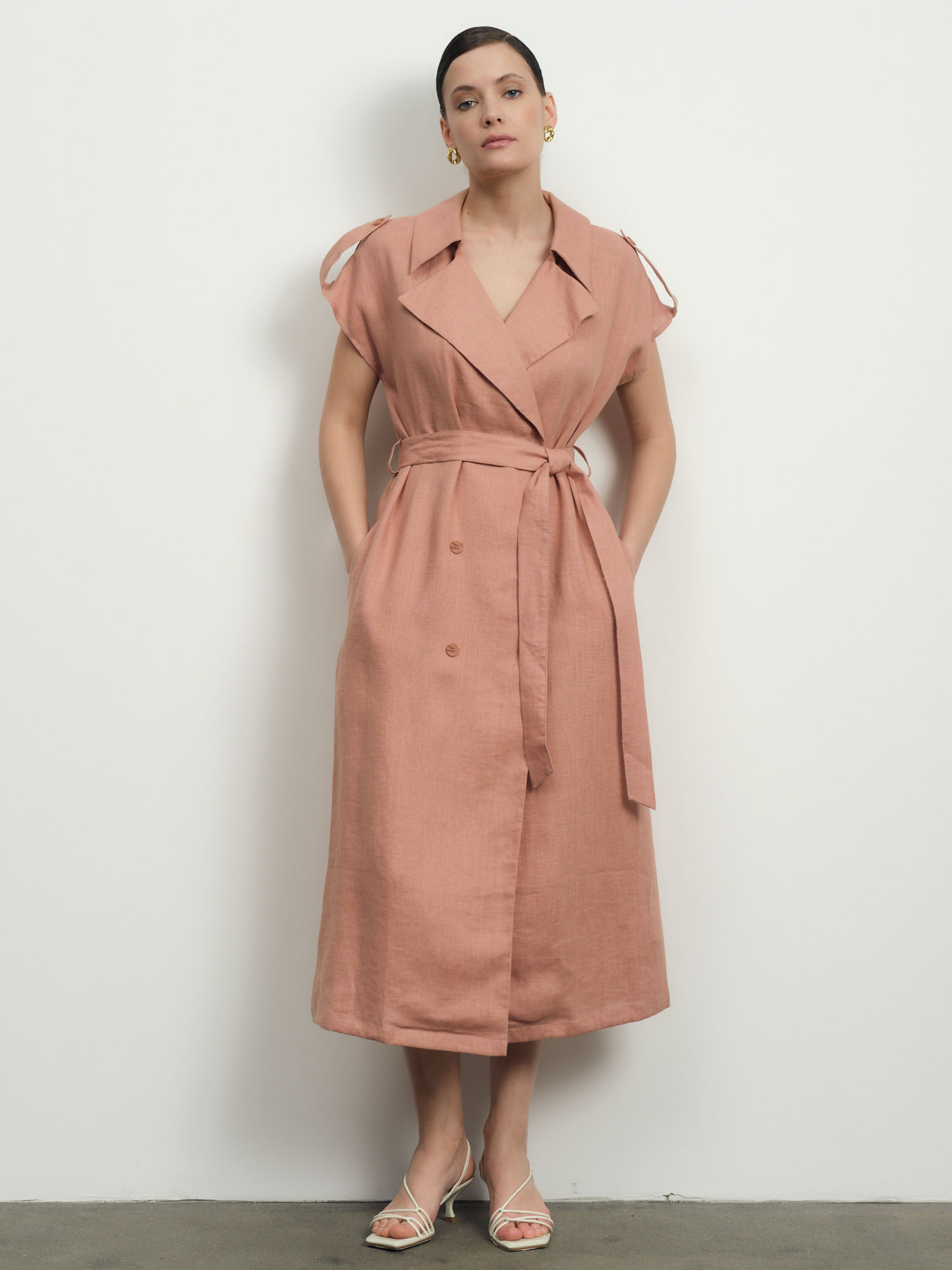 Платье женское 52113-ПЛ бежево-розовое 12593₽