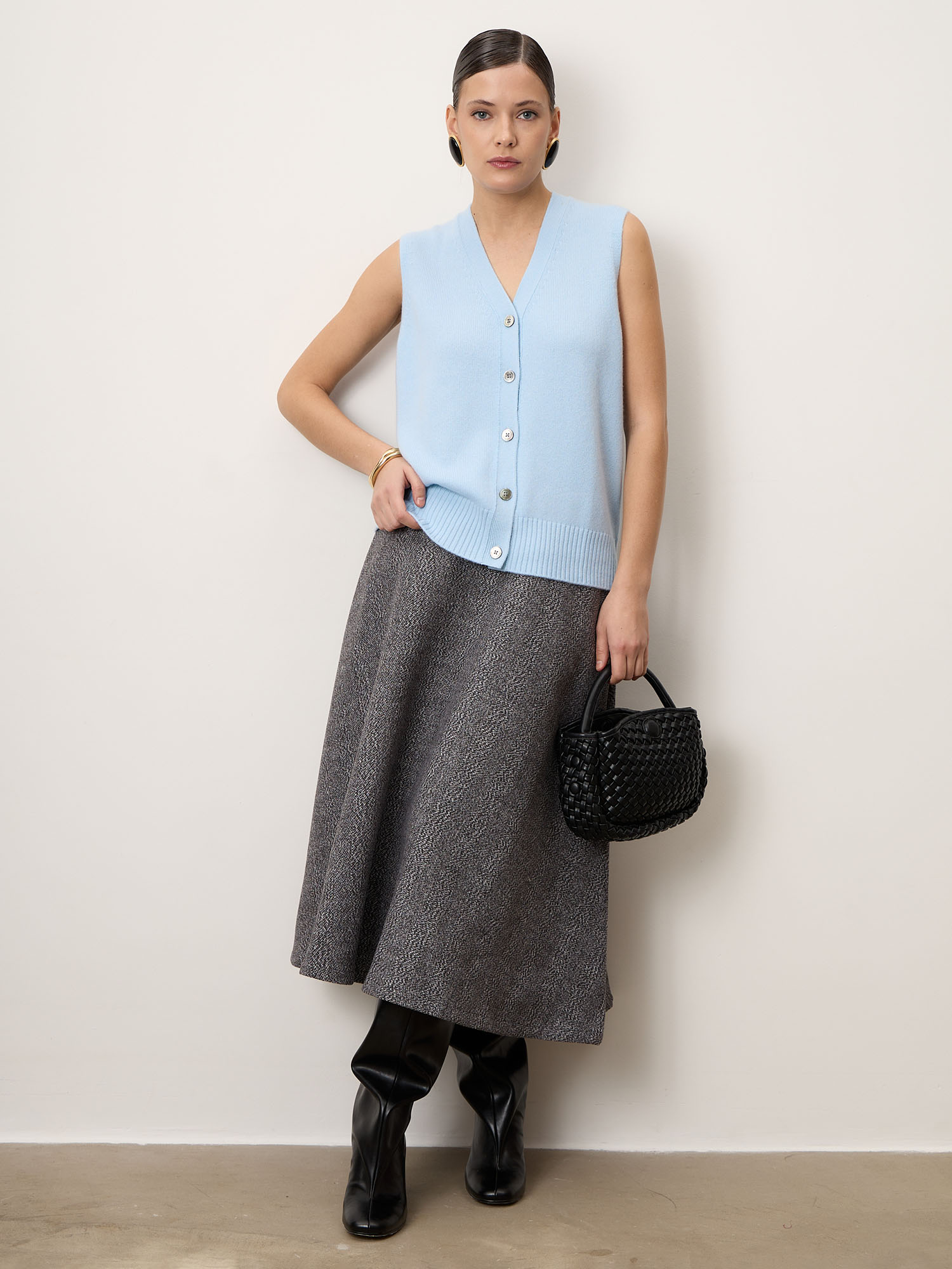 Джемпер женский из кашемира 7004 голубой