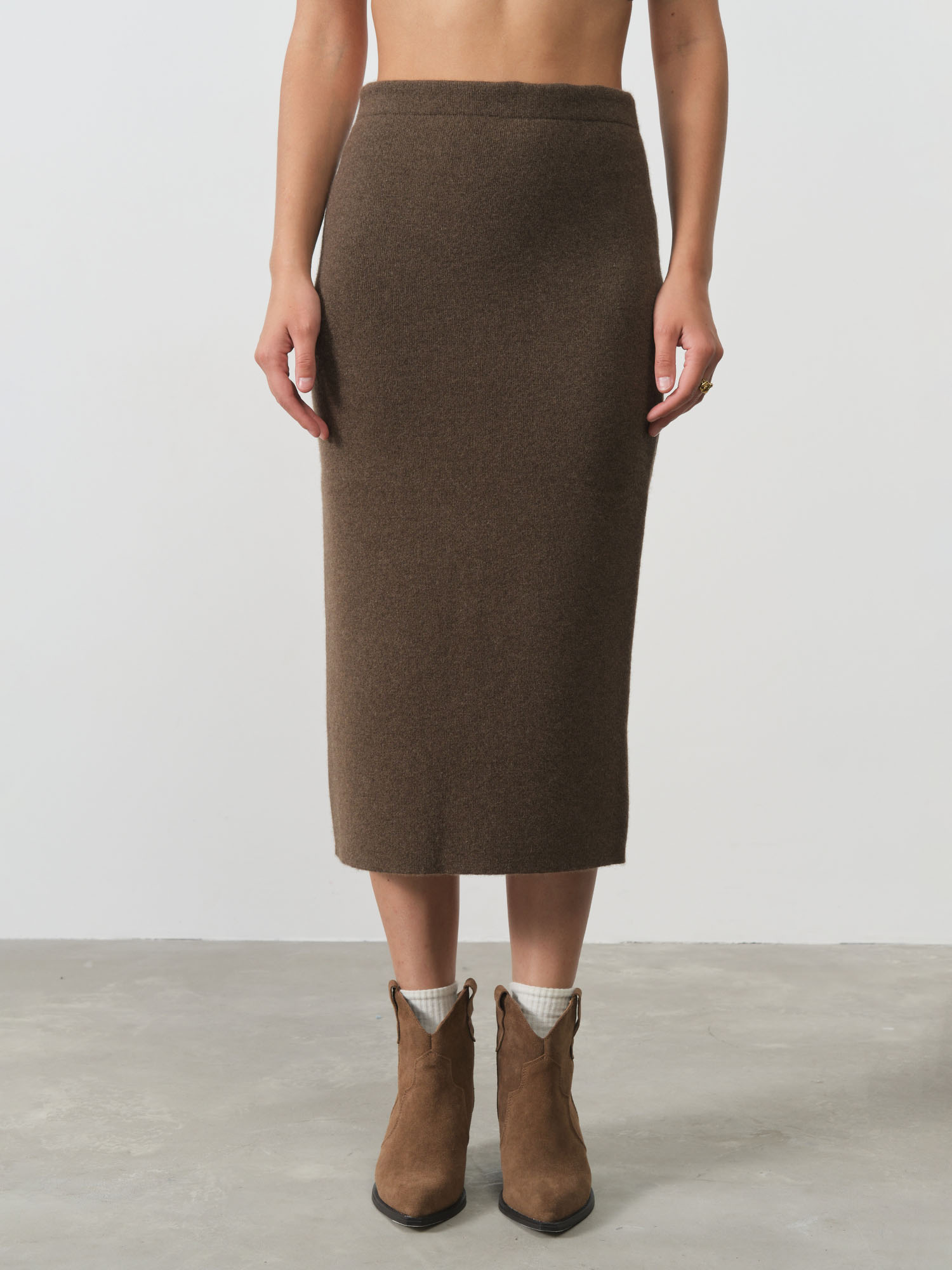 Юбка женская из пуха яка 8033 коричневая