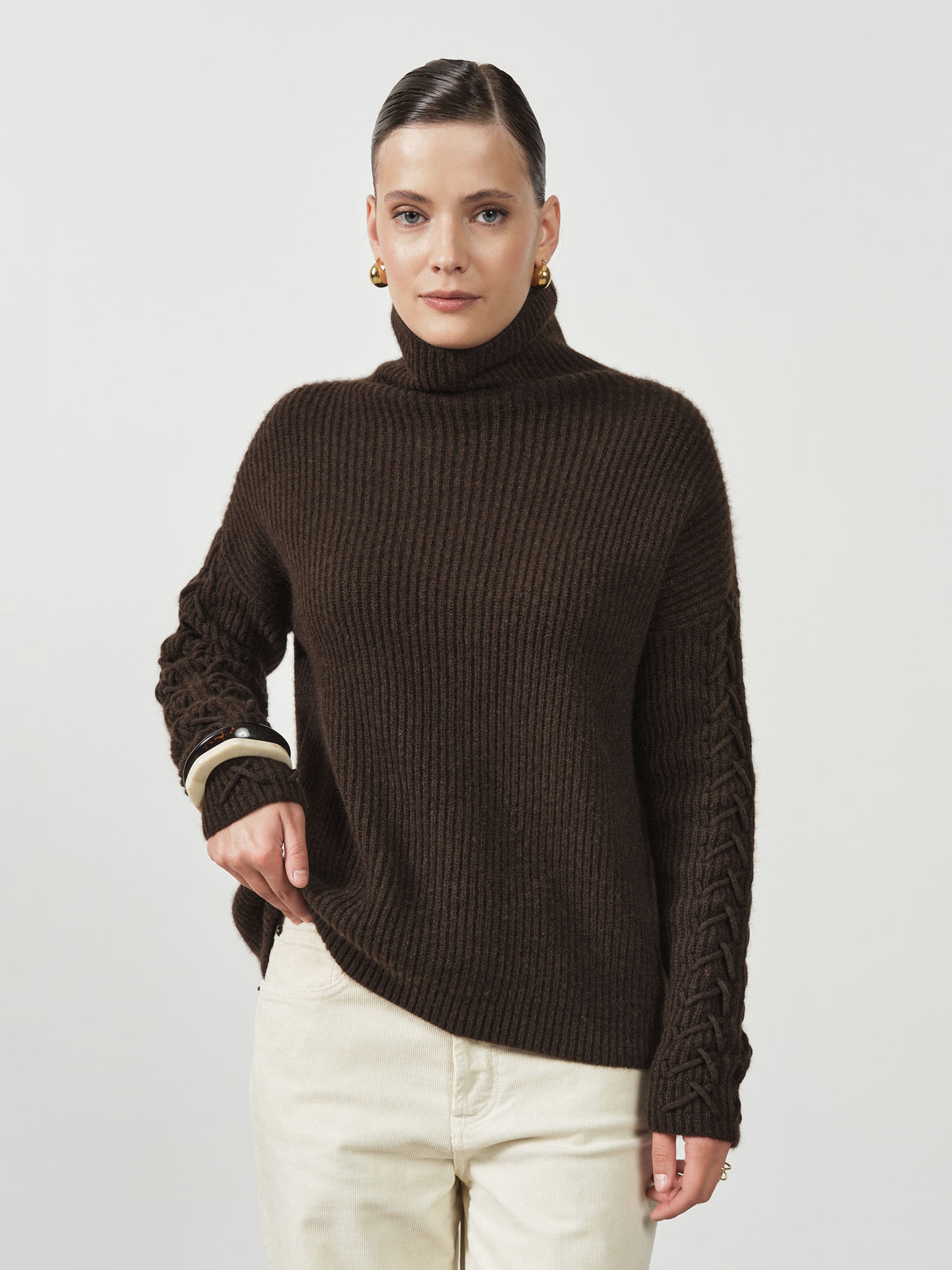 Свитер из пуха яка 12229 темно-коричневый 32037₽