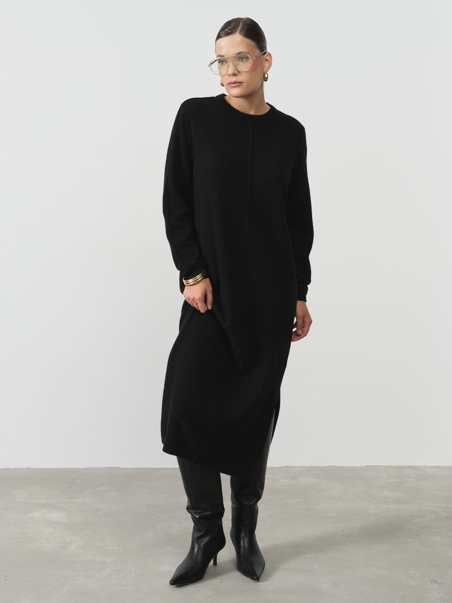 Платье из пуха яка 13210 черное 32661₽