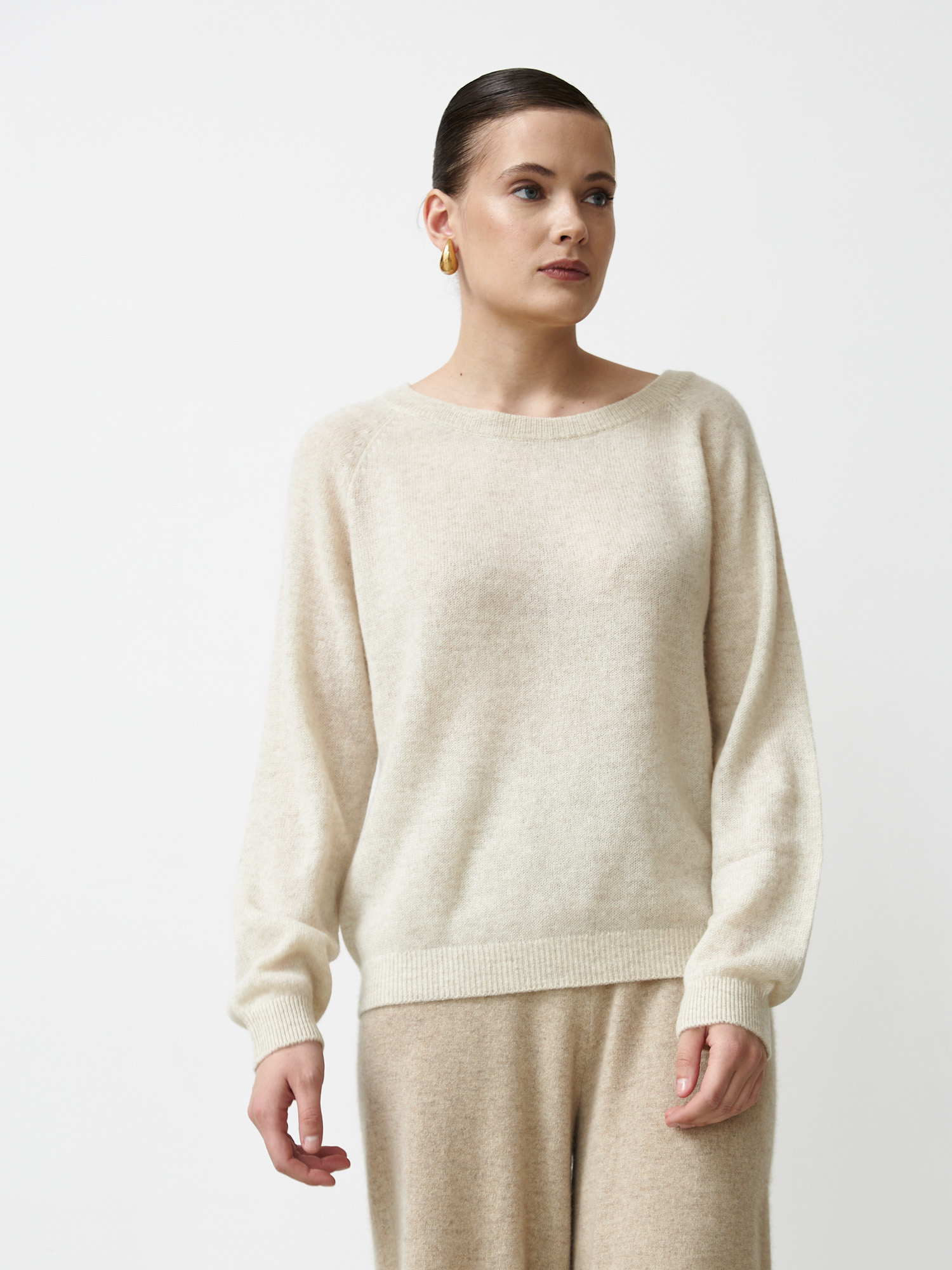 Джемпер кашемировый 1105 серо-бежевый 18441₽