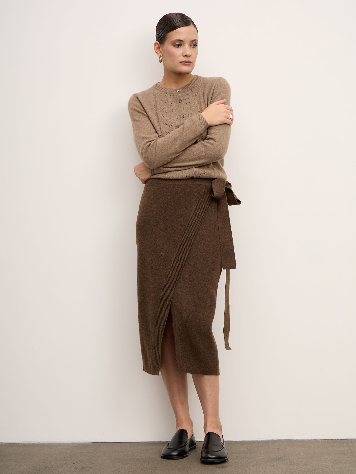 Юбка из пуха яка 07073 коричневая 23592₽