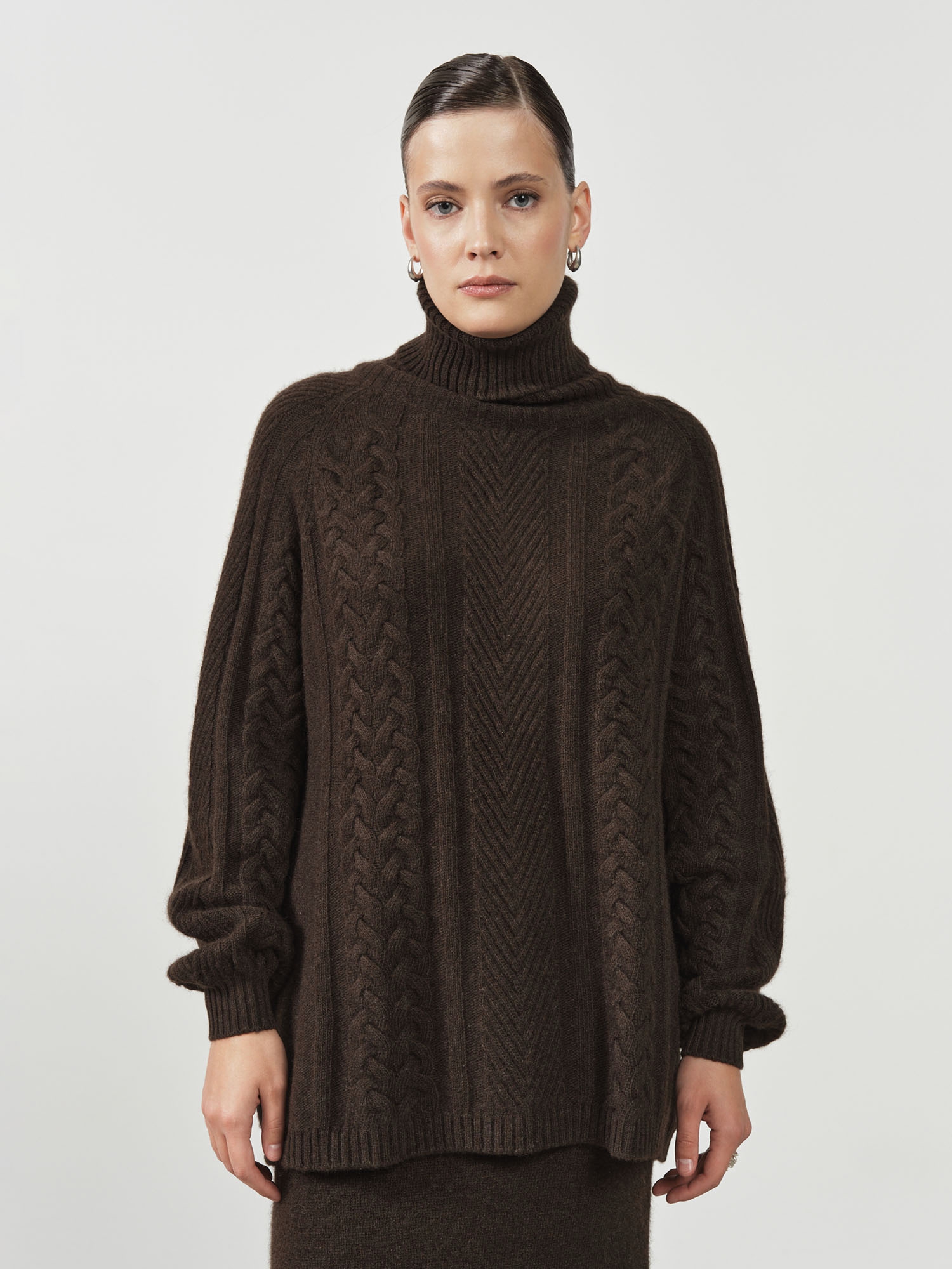 Свитер женский из пуха яка 5056 темно-коричневый