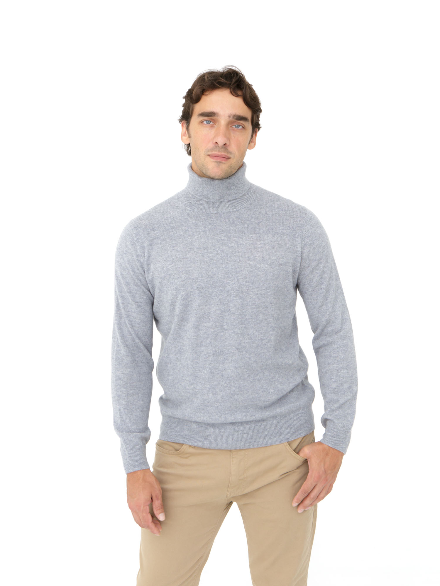 Водолазка из кашемира мужская KM050304-E серо-голубая 22311₽