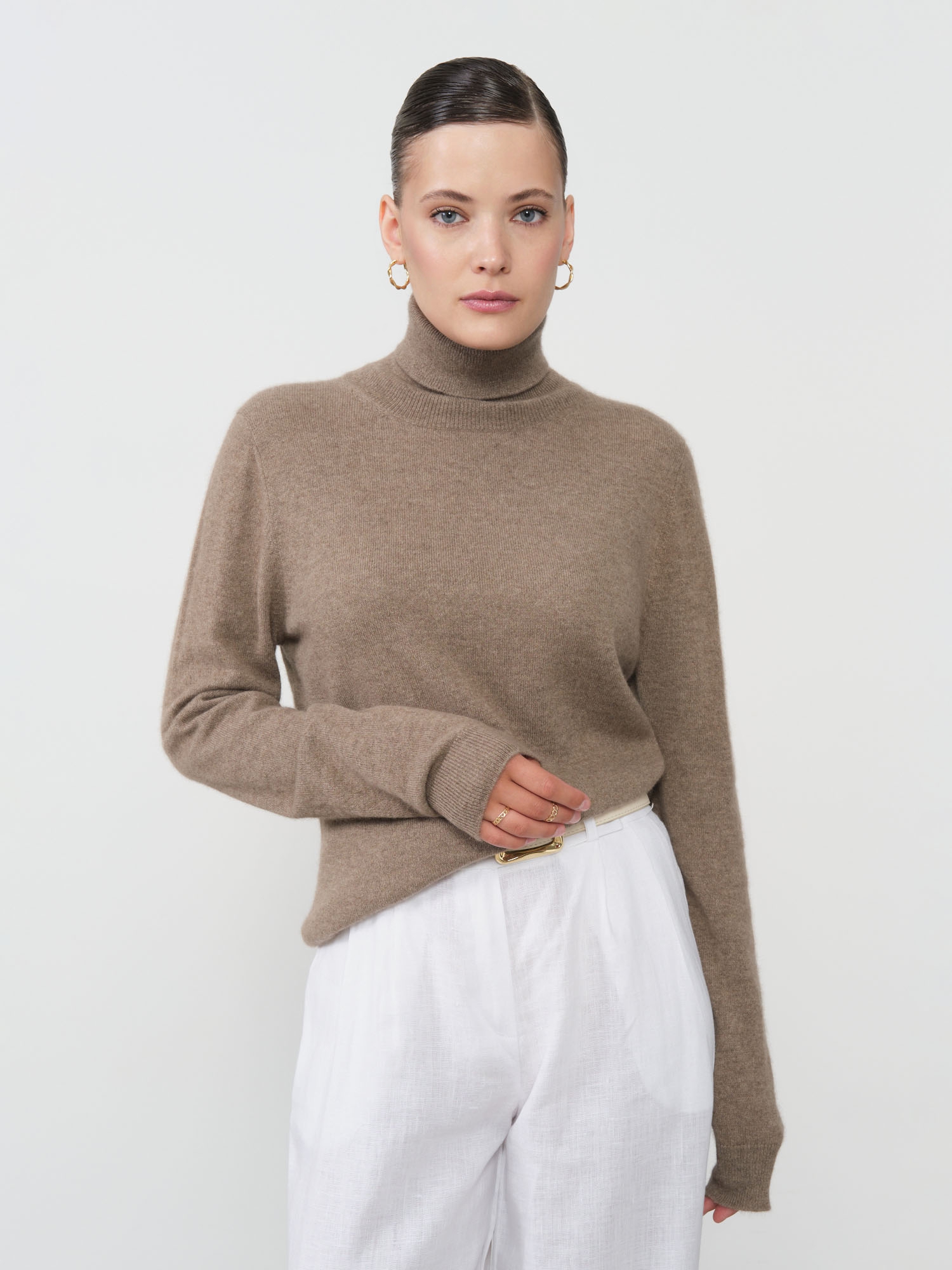 Водолазка из кашемира женская KW050303-E капучино