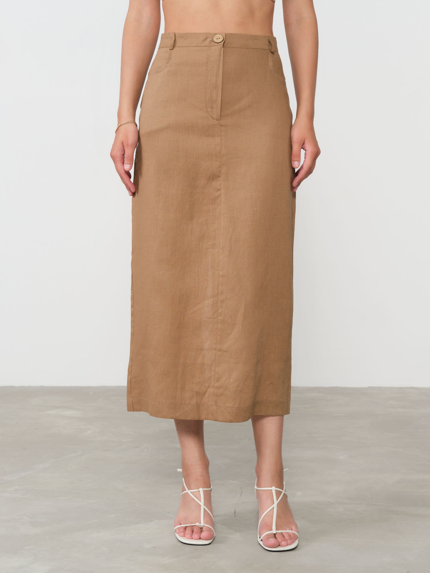 Юбка льняная 801248 кэмел 4845₽