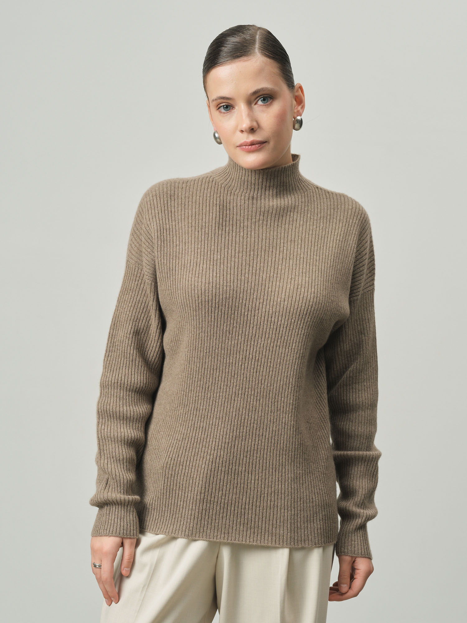 Джемпер из кашемира женский KW060583-E капучино 26271₽