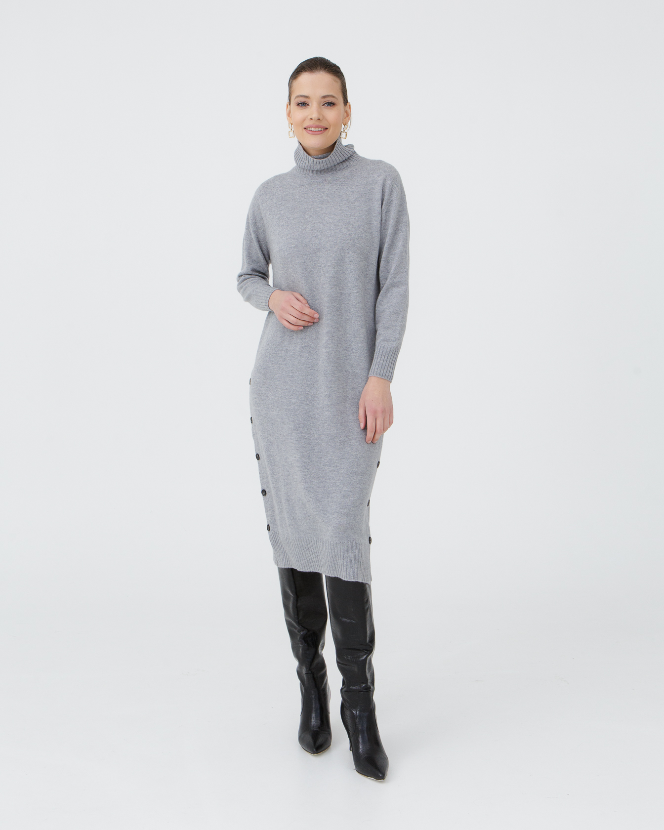 Платье кашемировое 13155 серо-голубое 34731₽