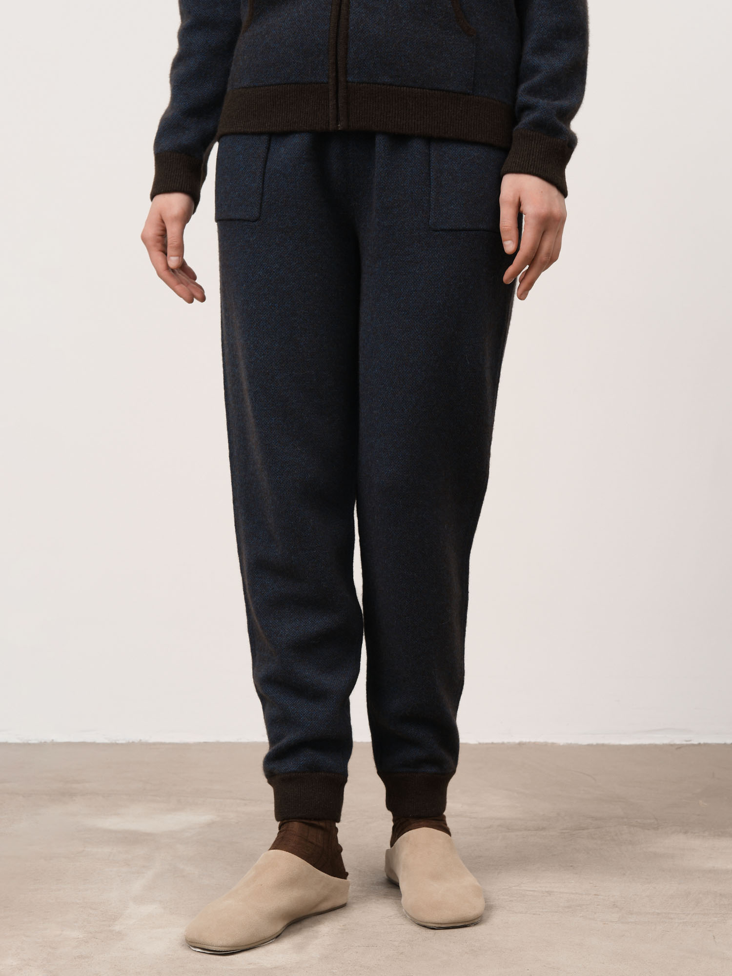 Брюки женские из пуха яка и верблюда 10025 синие