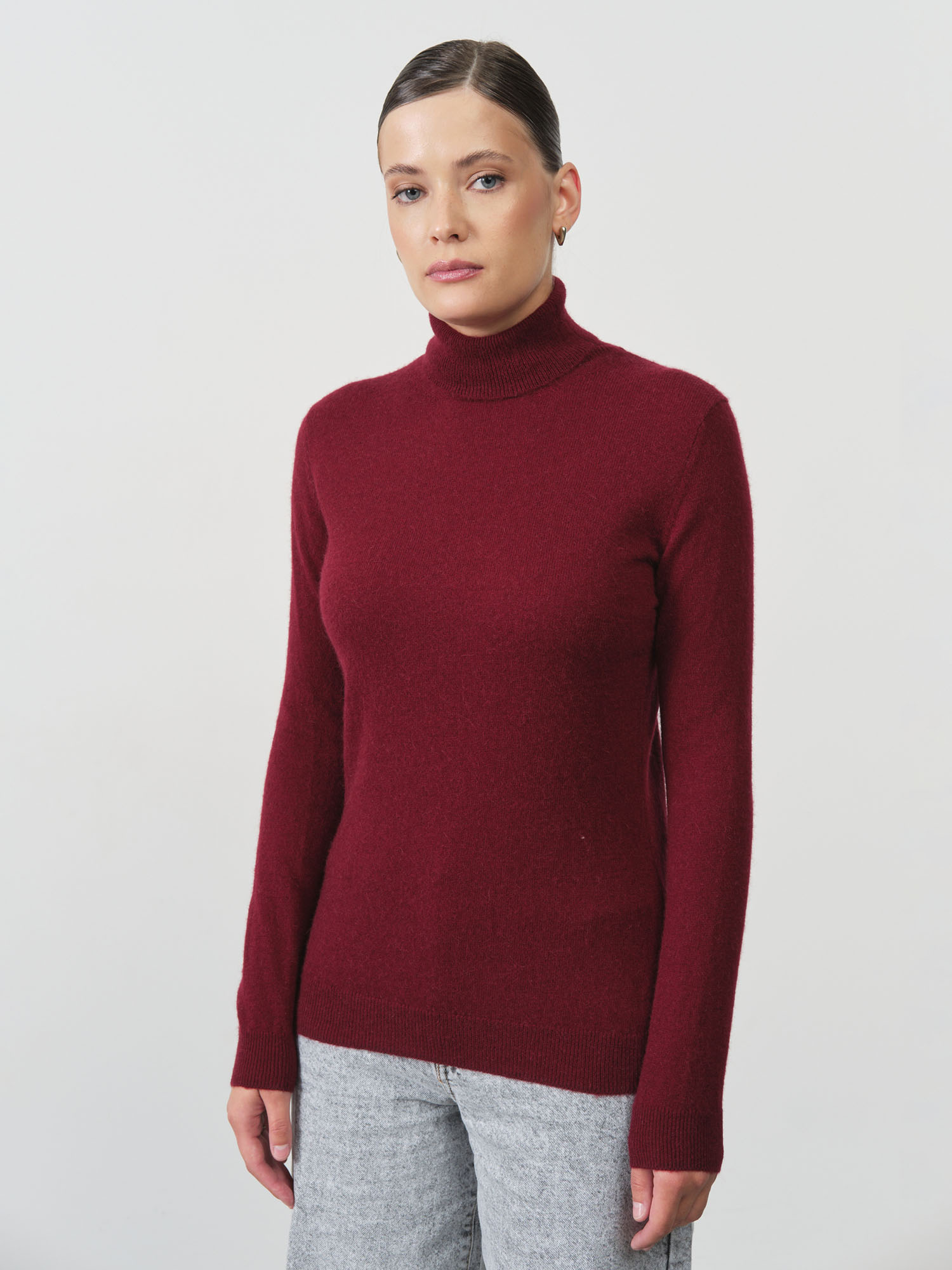 Водолазка из шерсти верблюжонка 5040 бордовая 11421₽