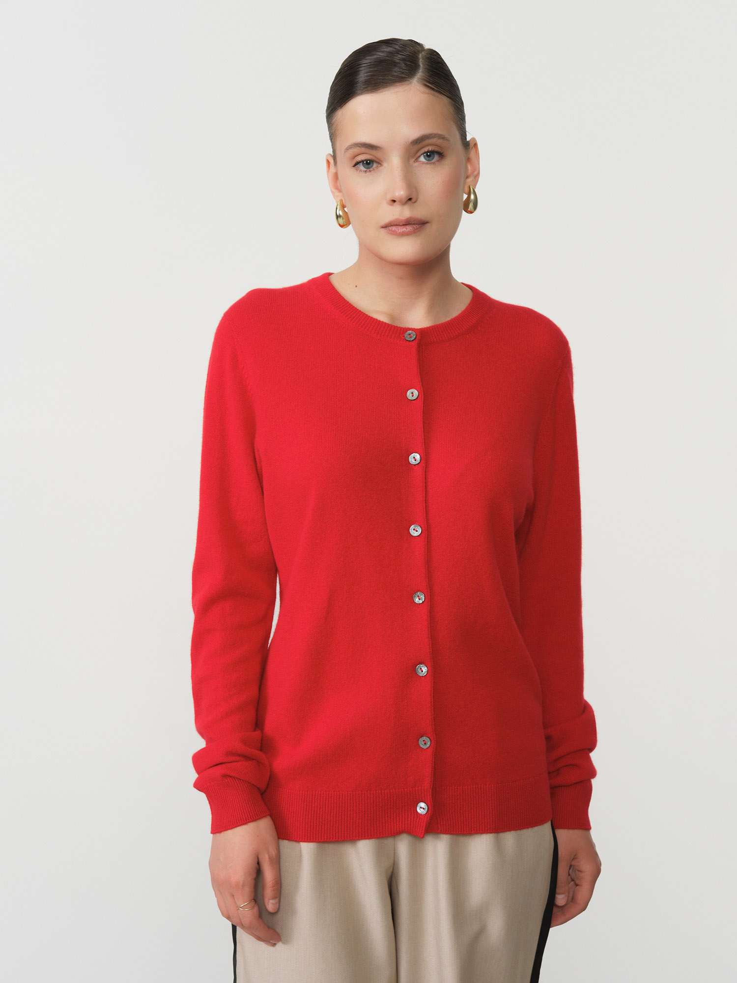 Кардиган из кашемира KW021011-E красный 254 26181₽