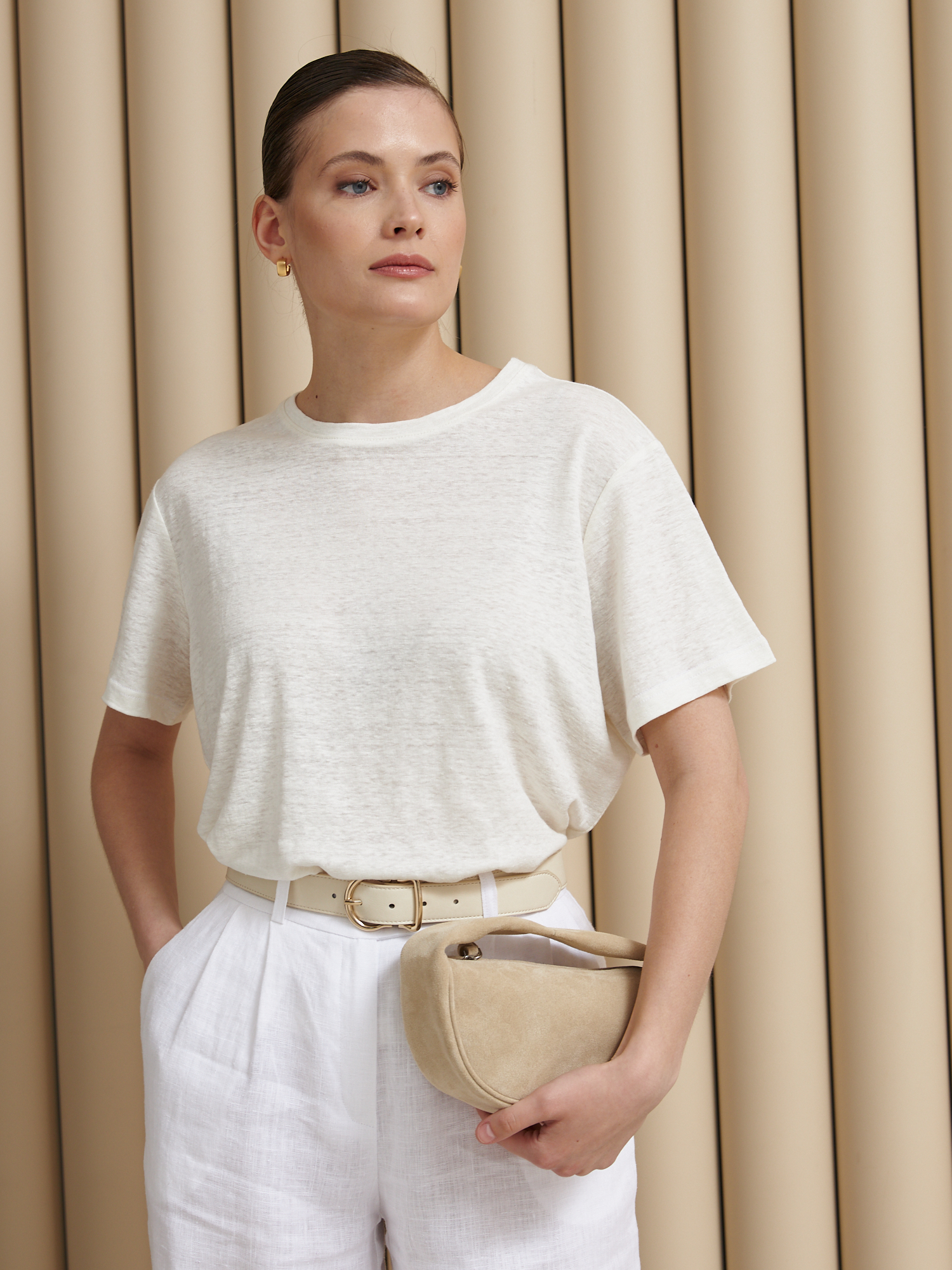 Футболка из конопли 106-2 молочная 2645₽