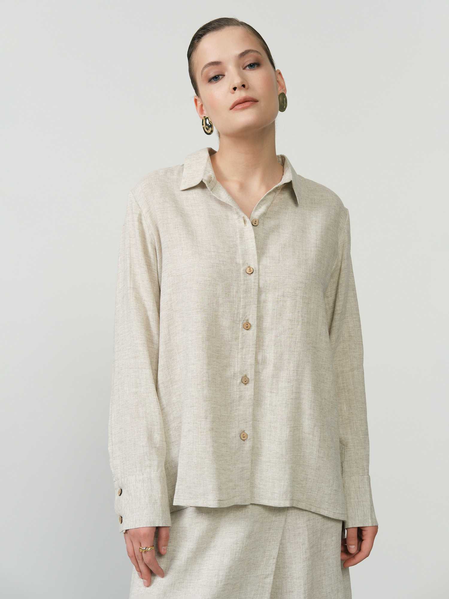 Жакет из льна Ж148ТВ серый меланж 3595₽