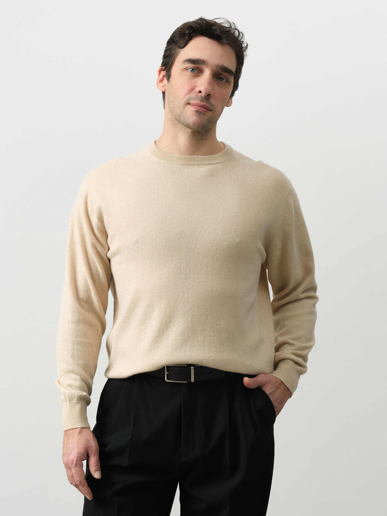 Джемпер из кашемира и шерсти 12M02004 бежевый