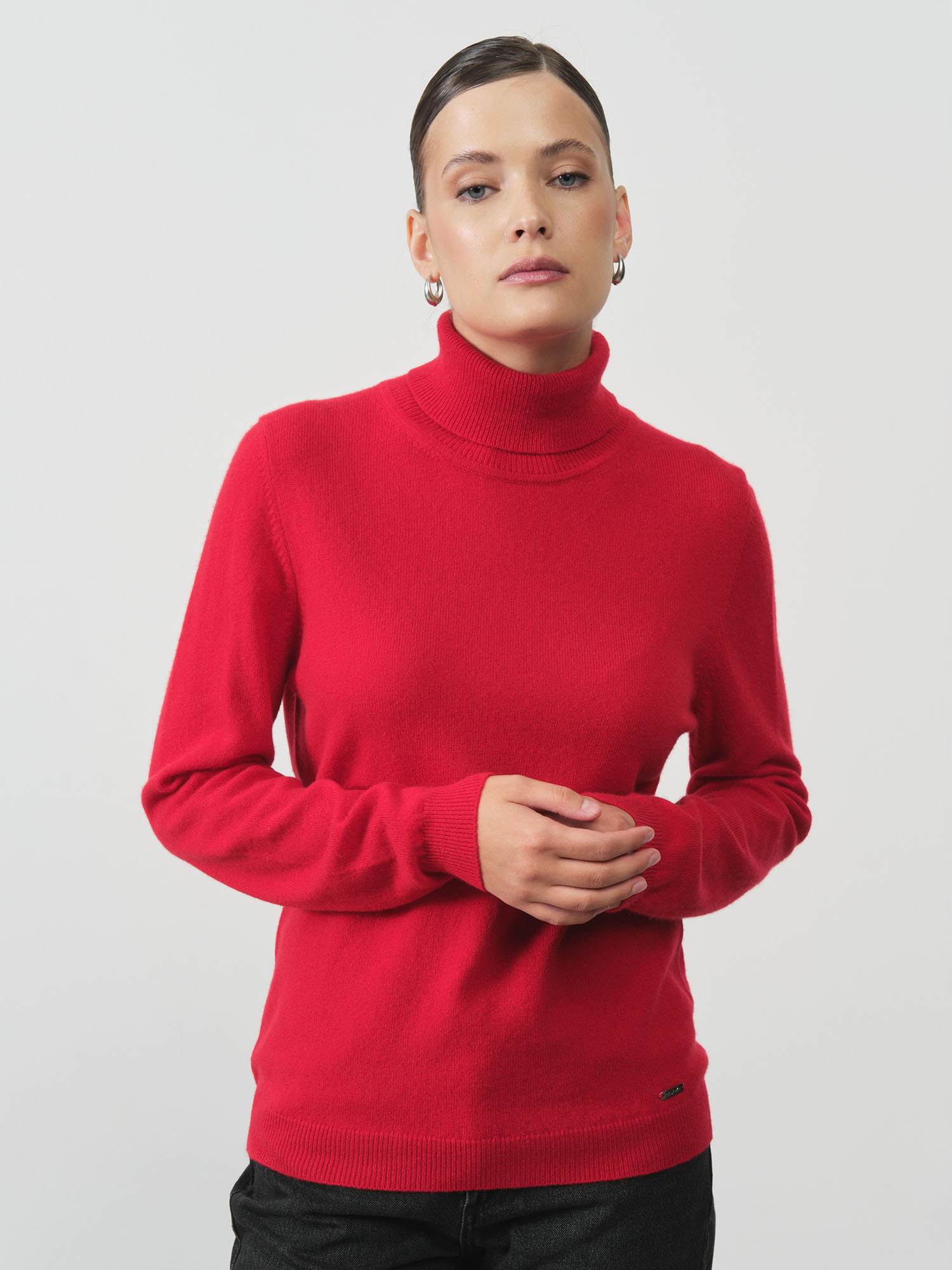 Водолазка женская из кашемира 12068 красная 21411₽