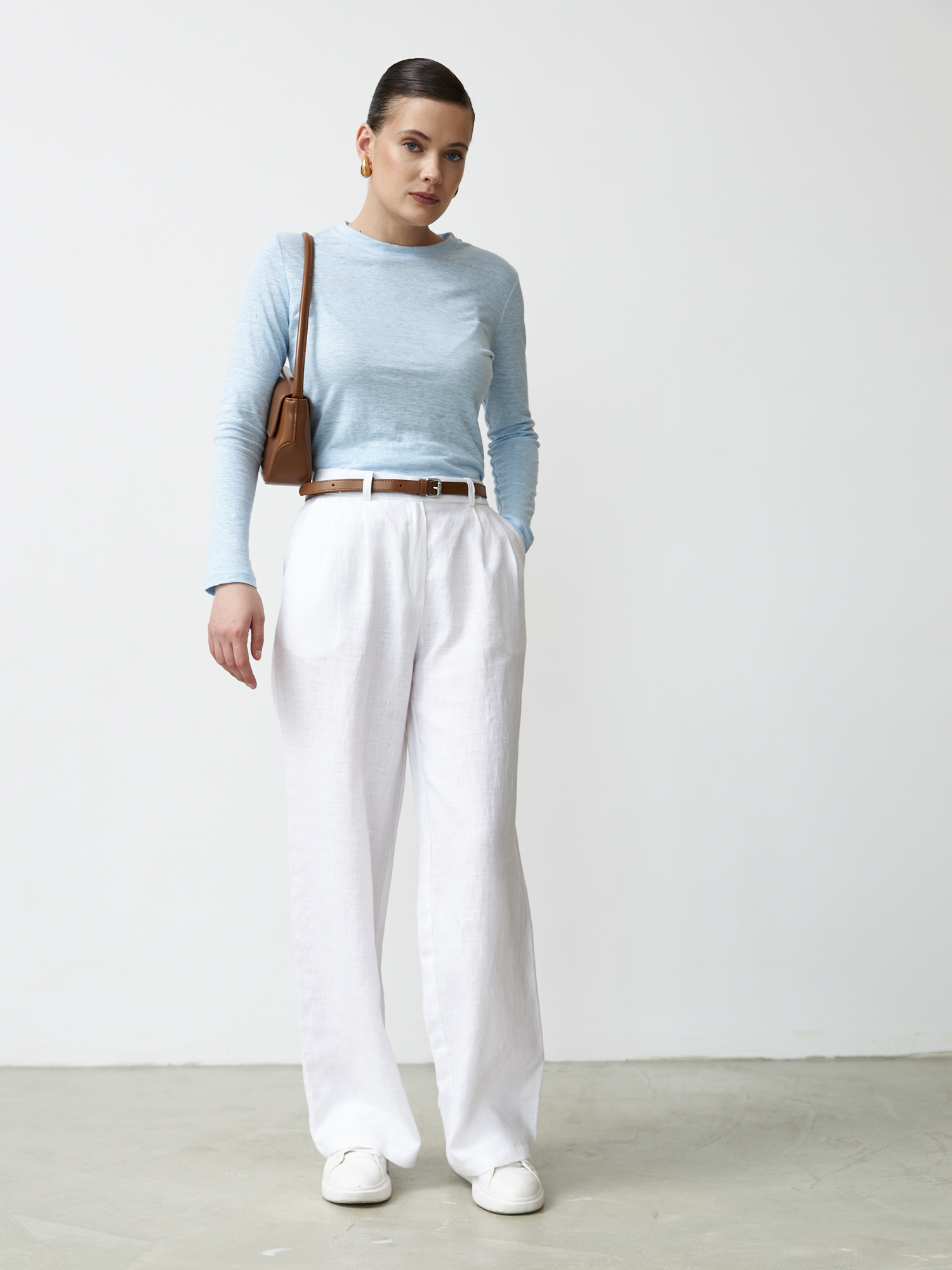 Лонгслив из конопли 525-5 голубой 3195₽