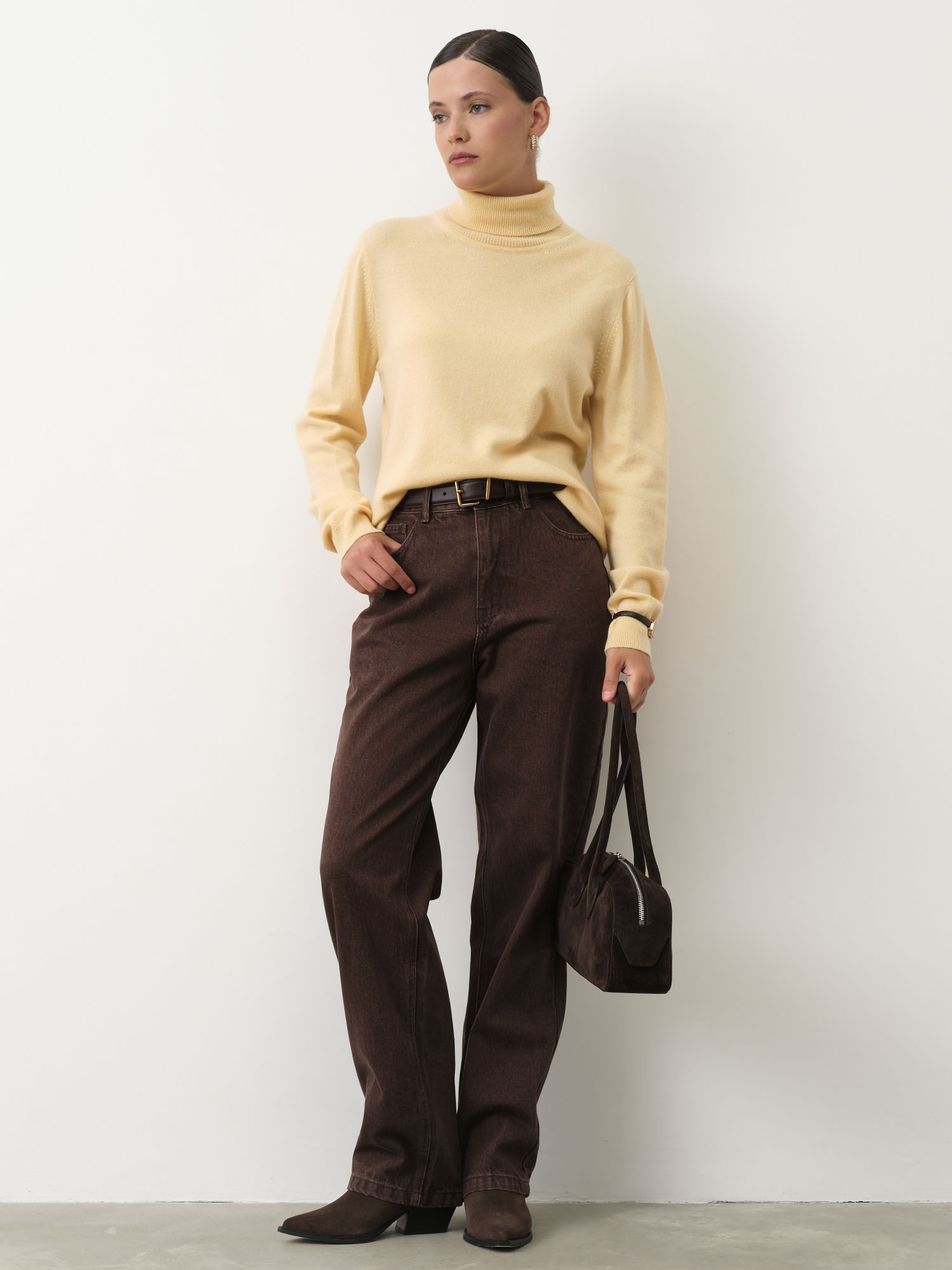 Водолазка женская из кашемира 12068 шампань 21411₽