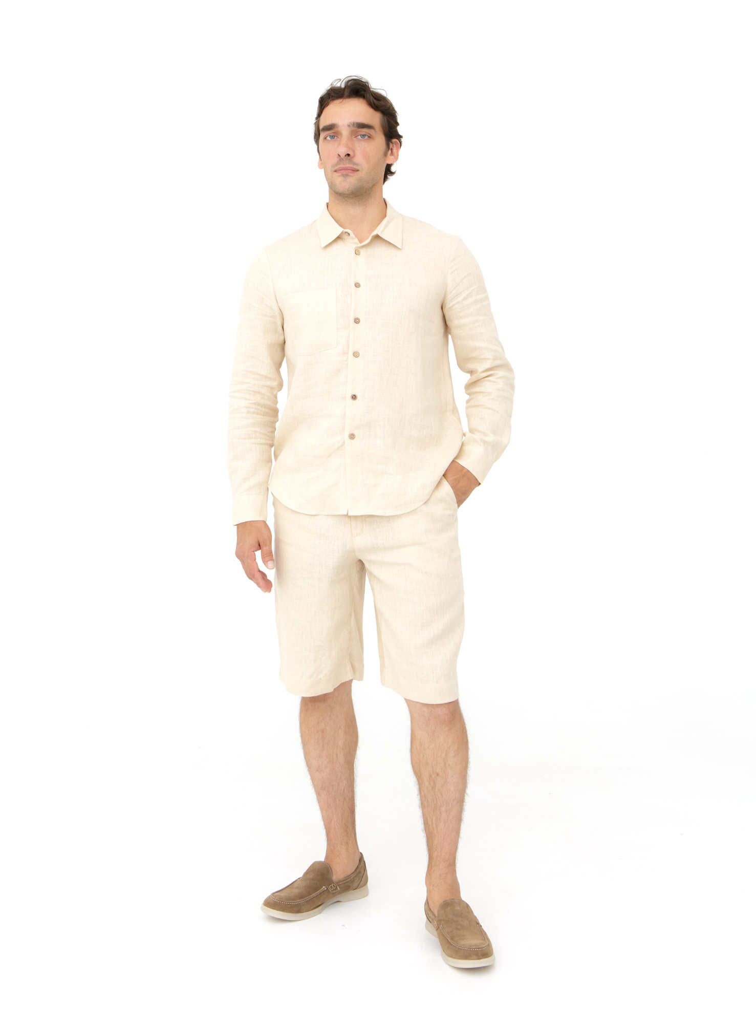 Шорты льняные мужские 606 молочные 4145₽