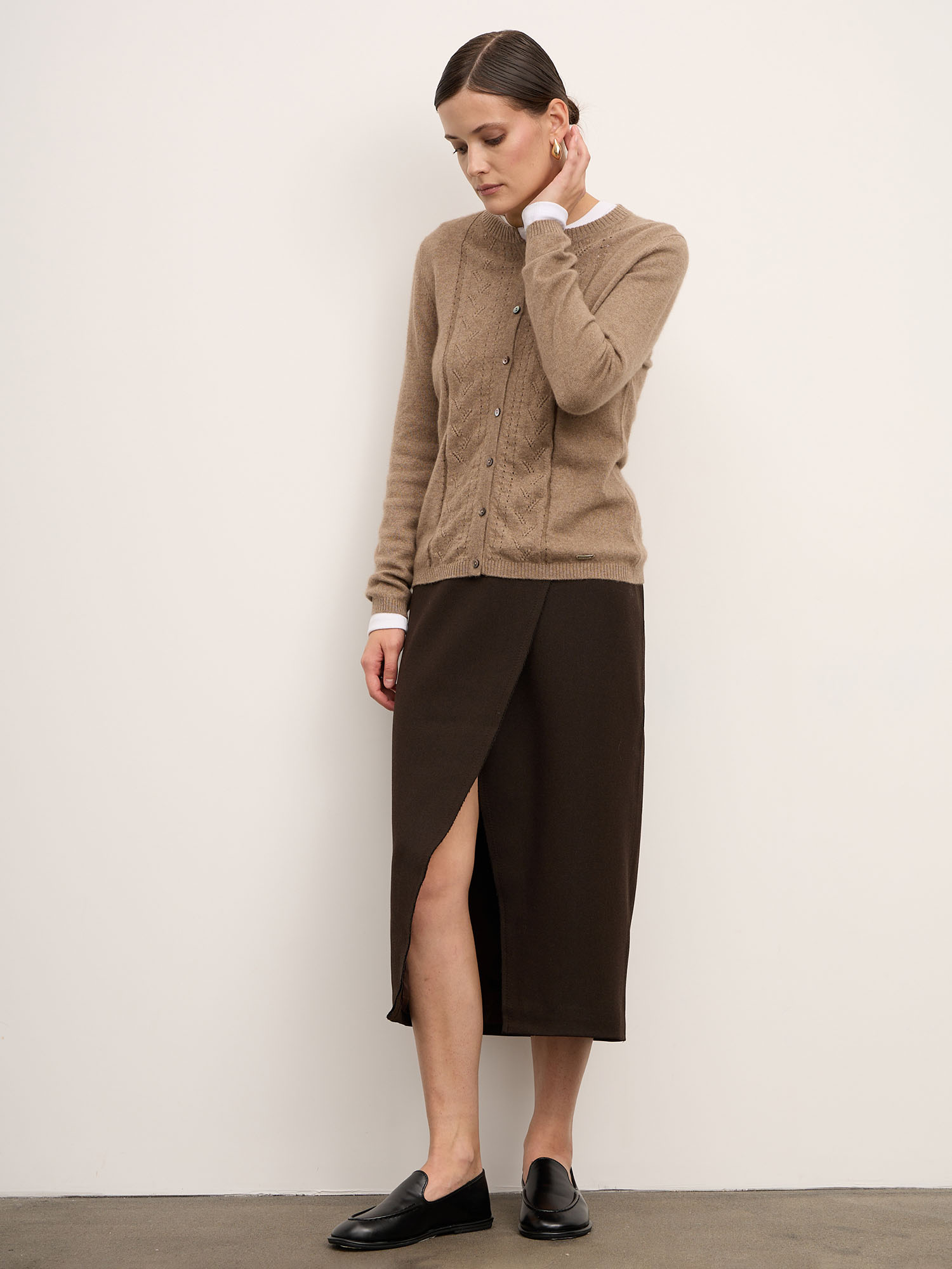 Кардиган из кашемира женский 08345 капучино 27891₽