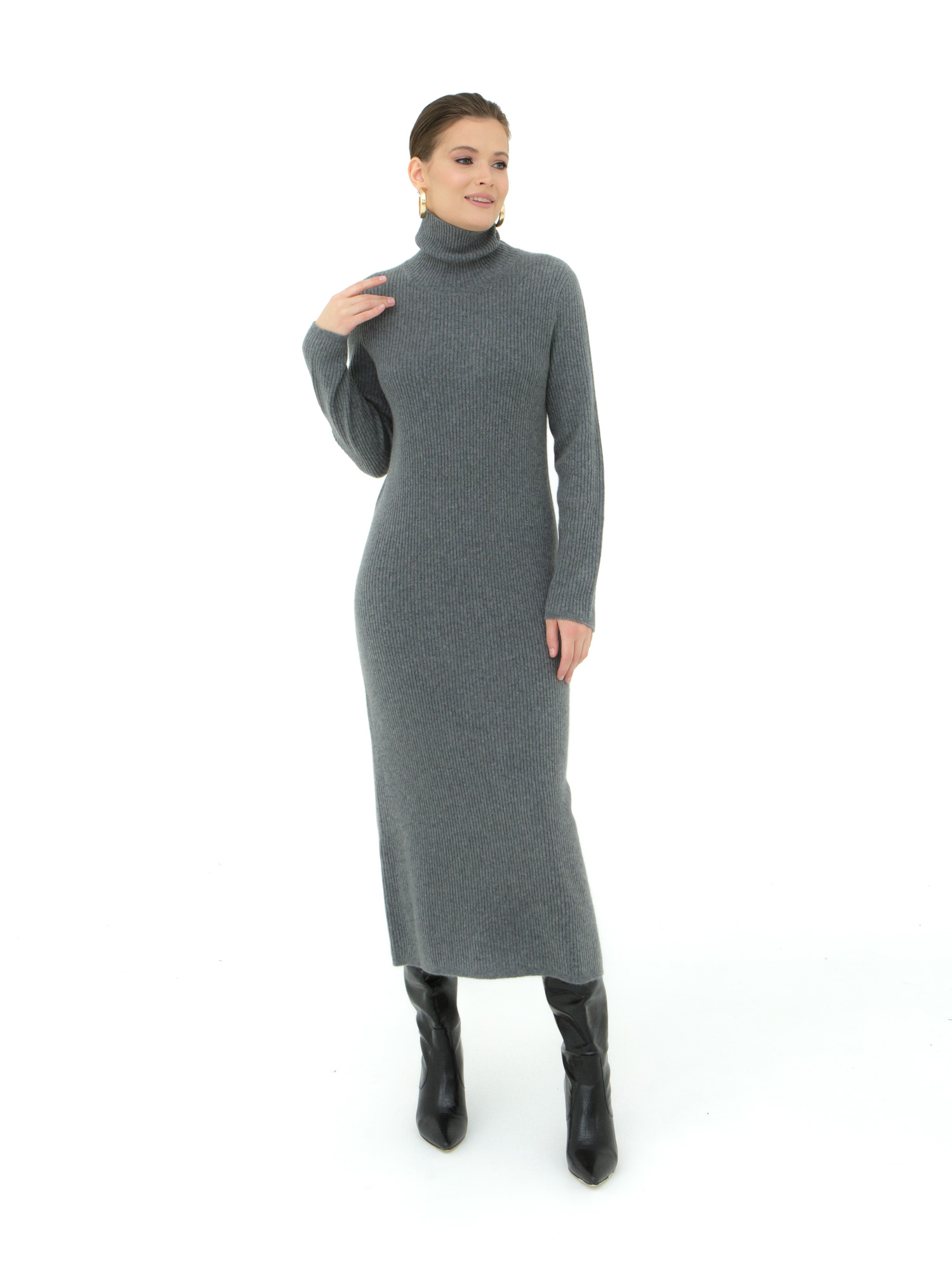 Платье из кашемира KW082061-E графит 32392₽