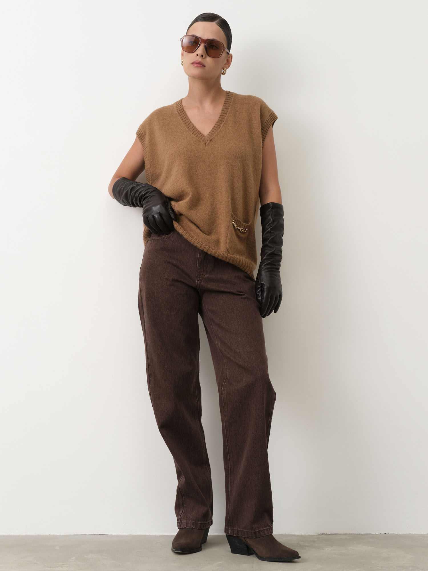 Джемпер из верблюжьей шерсти 06127 рыжий 15021₽