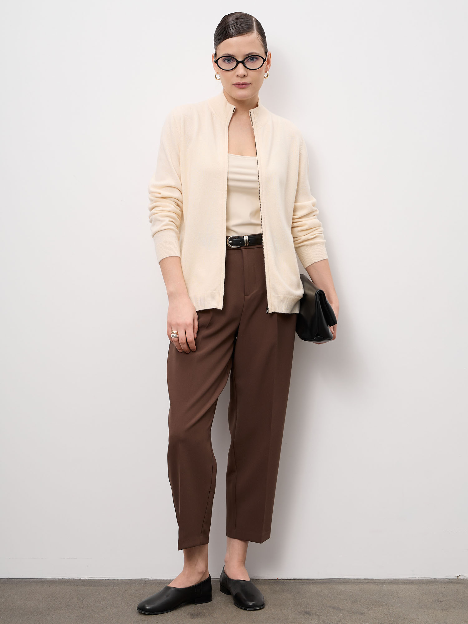 Кардиган из кашемира женский 08482 кремовый