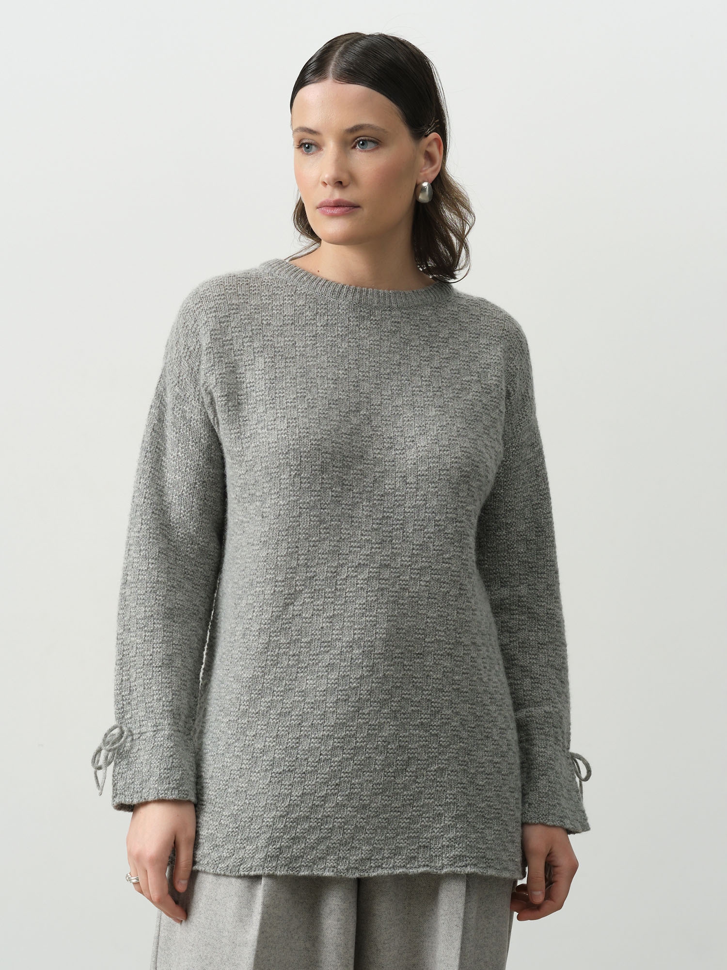 Джемпер из шерсти 5W02008 серый