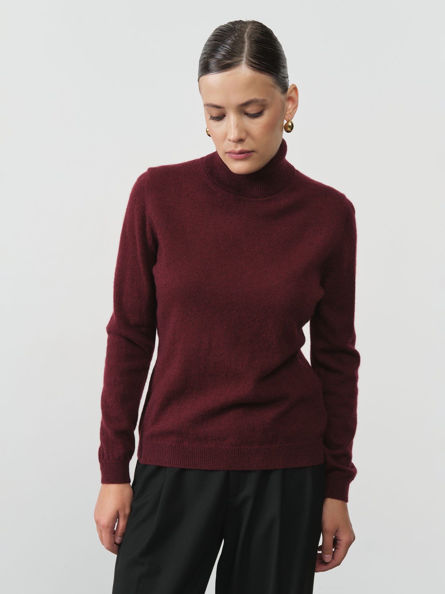 Водолазка женская из пуха яка 12068 бордовая 14301₽