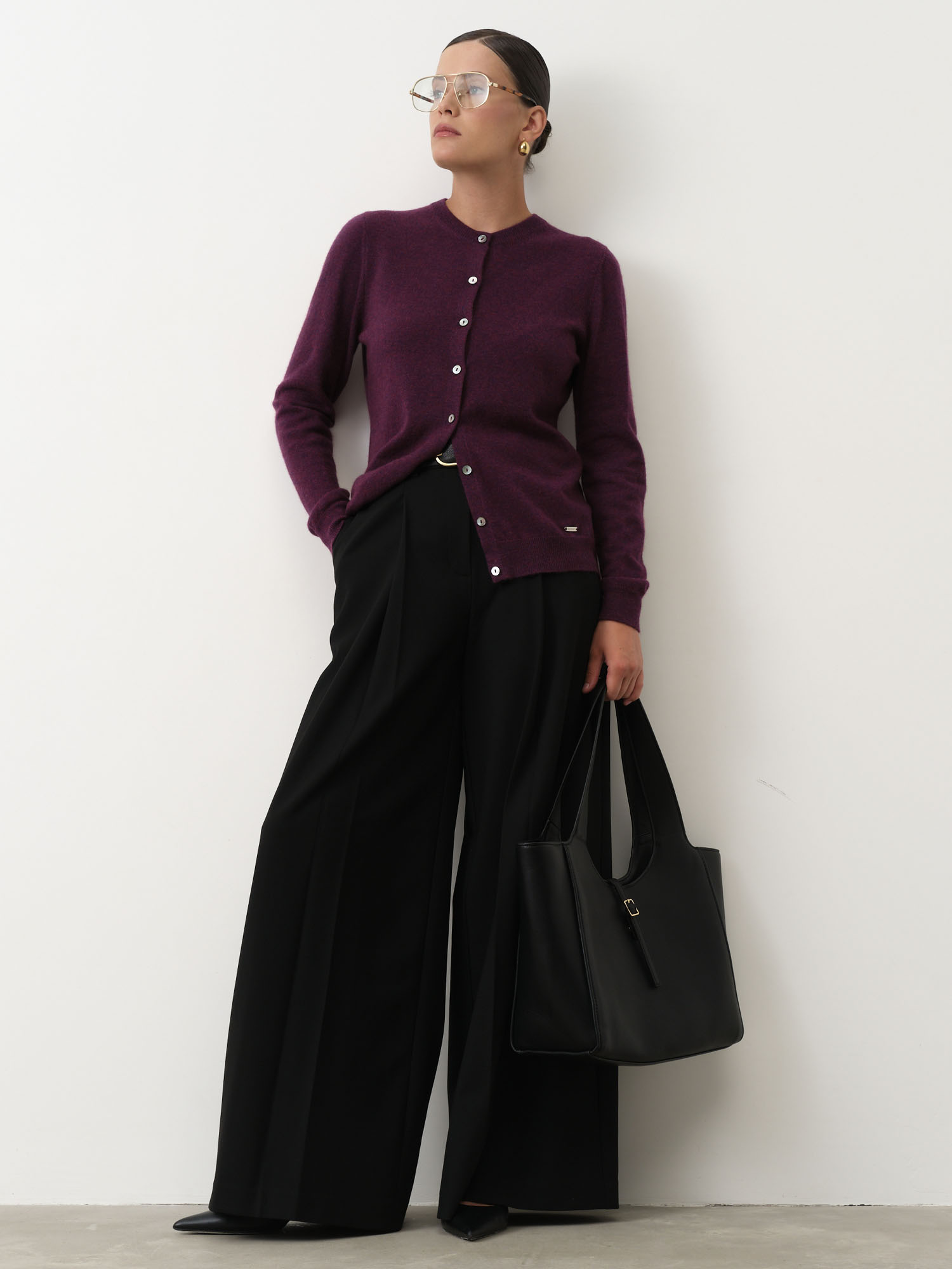 Кардиган из кашемира 08179 пурпурный 21141₽