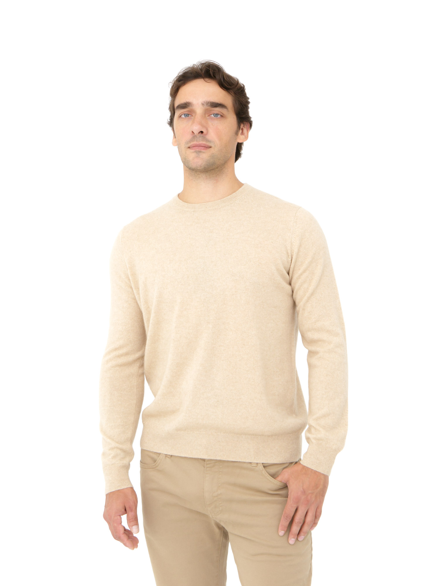 Джемпер из кашемира мужской KM040800-E бежевый 20421₽