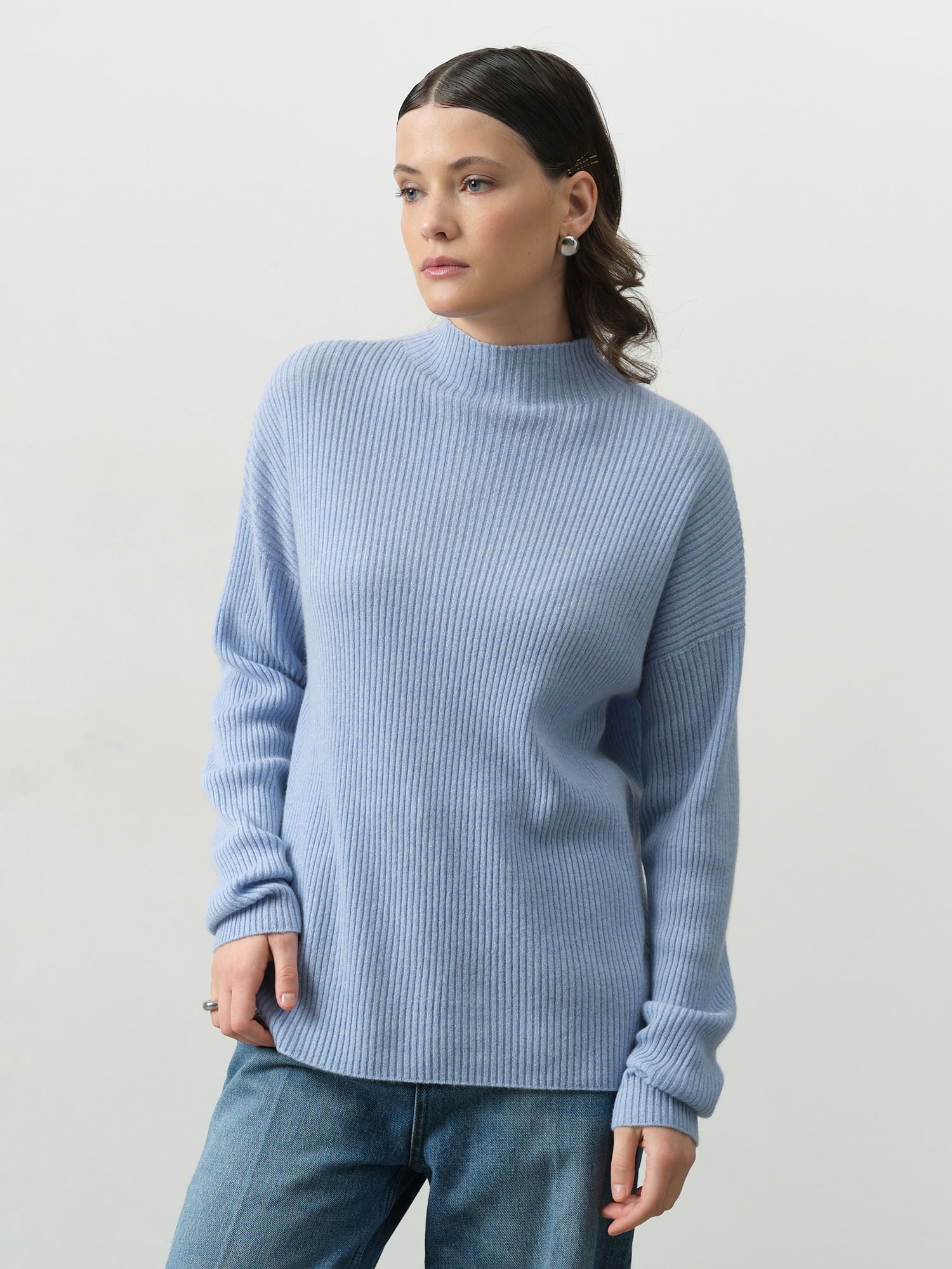 Джемпер из кашемира женский KW060583-E голубой 27711₽