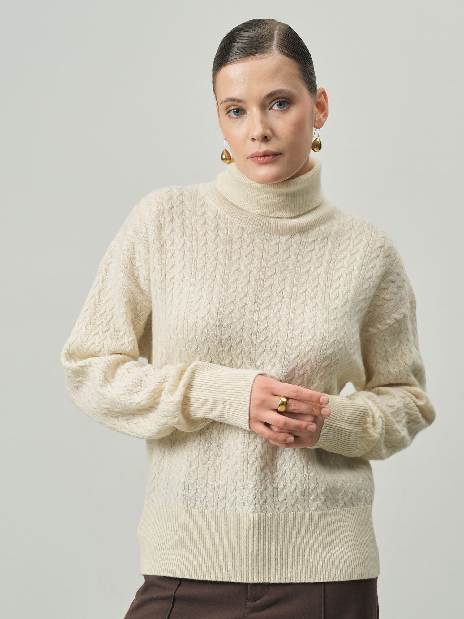 Свитер из кашемира KW051592 кремовый 31761₽